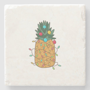 Dessous-de-verre En Pierre Ananas de Noël tropical