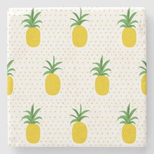 Dessous-de-verre En Pierre Ananas tropicaux d'or