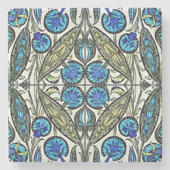 Dessous-de-verre En Pierre Ancien design botanique victorien (Devant)