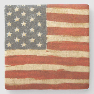 Dessous-de-verre En Pierre Ancien drapeau américain