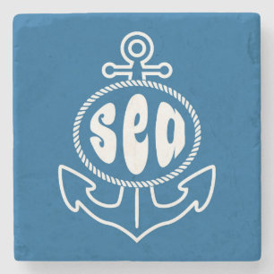 Dessous-de-verre En Pierre Ancre et la mer