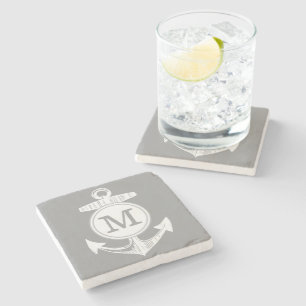 Dessous-de-verre En Pierre Ancre gris marine