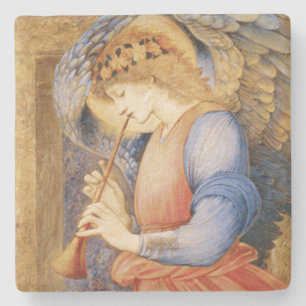 Dessous-de-verre En Pierre Angel Playing a Flageolet (par Edward Burne-Jones)