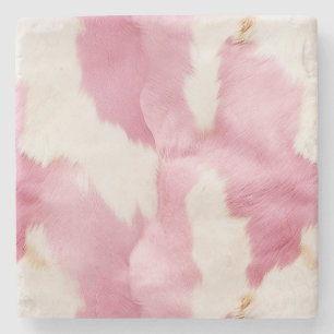 Dessous-de-verre En Pierre Animal de vache blanche rose