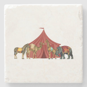 Dessous-de-verre En Pierre Animaux et tente de cirque