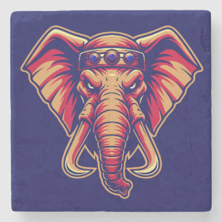 Dessous-de-verre En Pierre Apex Pachyderm - Navy Blue and Orange Edition