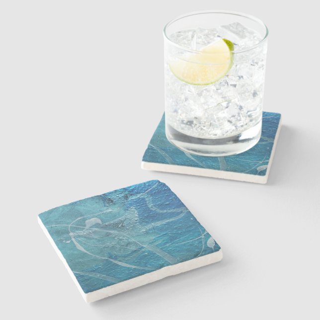 Dessous-de-verre En Pierre Aqua (Côté)