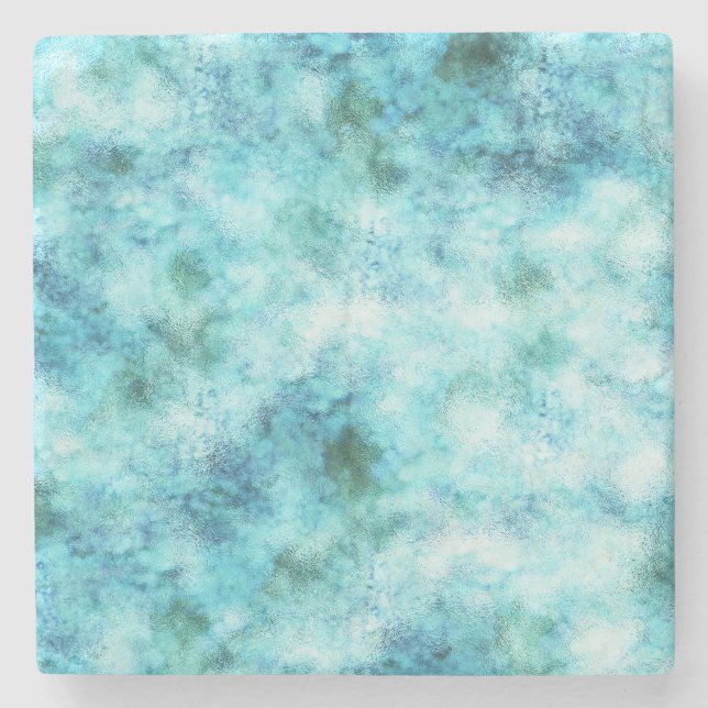 Dessous-de-verre En Pierre Aqua Blue Green Abstrait (Devant)