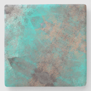 Dessous-de-verre En Pierre Aqua Turquoise Blue Grey