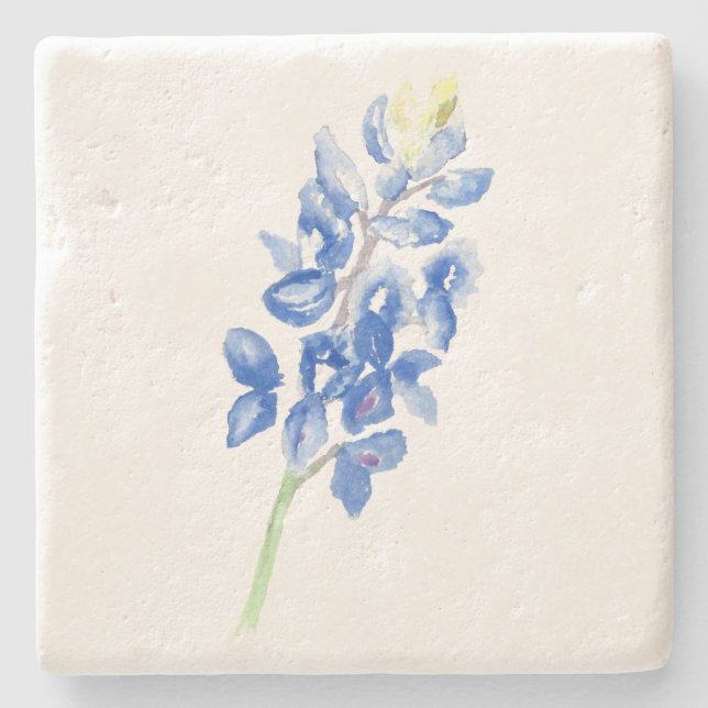 Dessous-de-verre En Pierre Aquarelle bleu 1 (Devant)