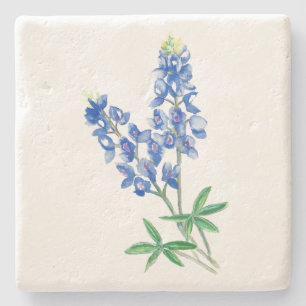 Dessous-de-verre En Pierre Aquarelle bleu 3