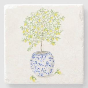 Dessous-de-verre En Pierre Aquarelle citron