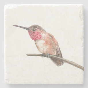 Dessous-de-verre En Pierre Aquarelle de colibri