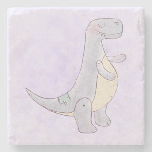 Dessous-de-verre En Pierre Aquarelle de jouet de dinosaure préhistorique