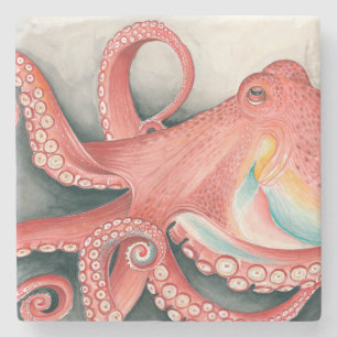 Dessous-de-verre En Pierre Aquarelle géante Rouge Pacifique