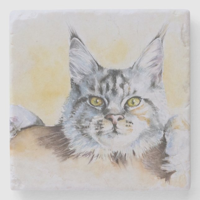 Dessous-de-verre En Pierre Aquarelle principale (Devant)
