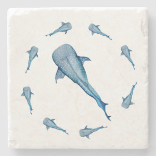 Dessous-de-verre En Pierre Aquarelle requin