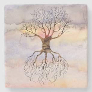 Dessous-de-verre En Pierre Arbre contre le ciel