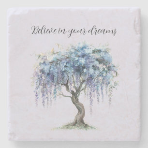 Dessous-de-verre En Pierre Arbre floral pourpre