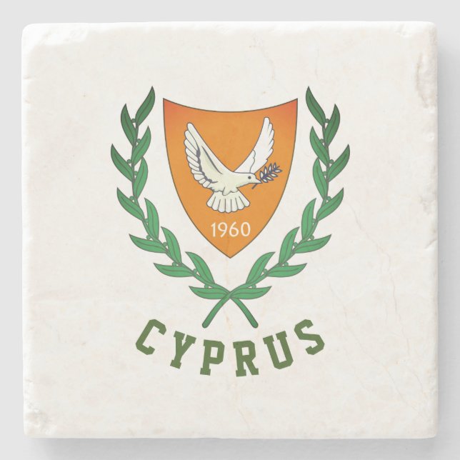 Dessous-de-verre En Pierre Armoiries de CHYPRE (Devant)