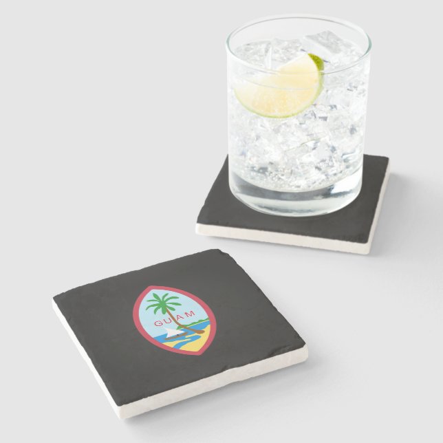 Dessous-de-verre En Pierre Armoiries guamaniennes (Côté)