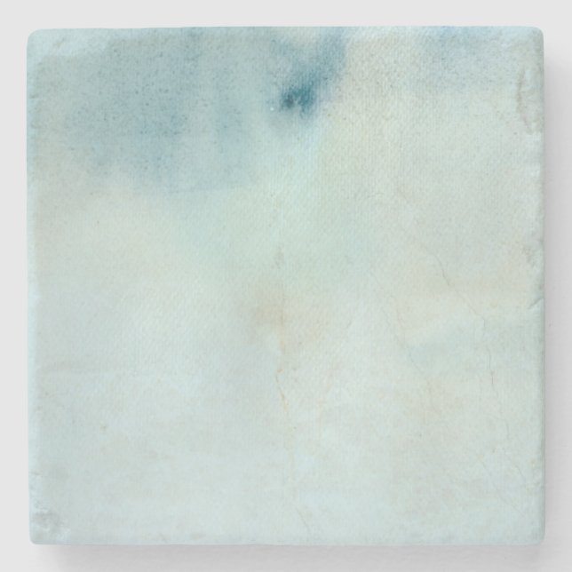 Dessous-de-verre En Pierre arrière - plan d'aquarelle dans bleu et jaune en (Devant)