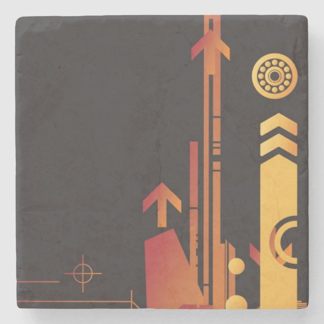 Dessous-de-verre En Pierre Arrière - plan tramé technique 2 (Devant)