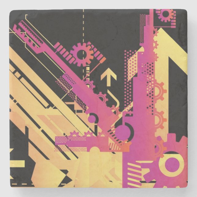 Dessous-de-verre En Pierre Arrière - plan tramé technique 7 (Devant)