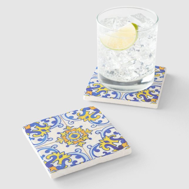 Dessous-de-verre En Pierre Art Azulejo portugais (Côté)