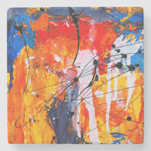 Dessous-de-verre En Pierre Art coloré Peinture Abstraite à l'huile