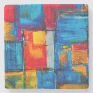 Dessous-de-verre En Pierre Art coloré Peinture Abstraite à l'huile