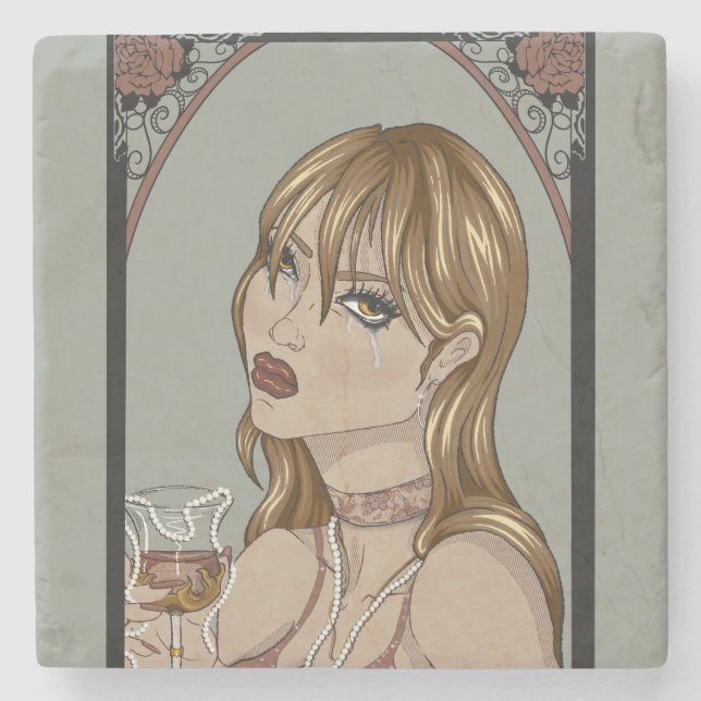 Dessous-de-verre En Pierre Art Nouveau (Devant)