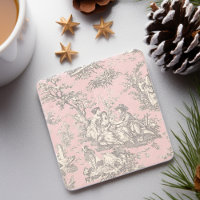 Art Toile de Jouy rose noir vintage