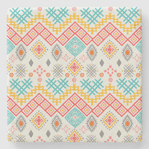 Dessous-de-verre En Pierre Art tribal : imprimé géométrique boho.