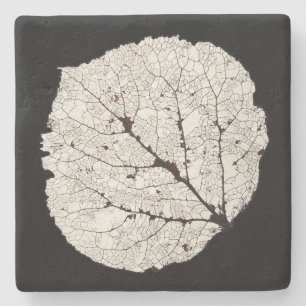 Dessous-de-verre En Pierre Aspen Feuille Squelette 1
