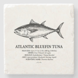 Dessous-de-verre En Pierre Atlantic Bluefin Tuna Scientific Illustration 