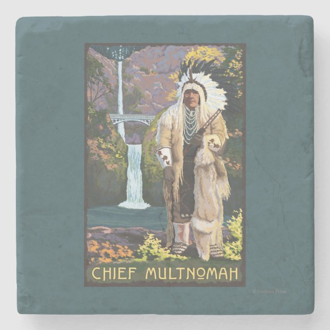 Dessous-de-verre En Pierre Automnes de Multnomah, OregonChief Multnomah (Devant)