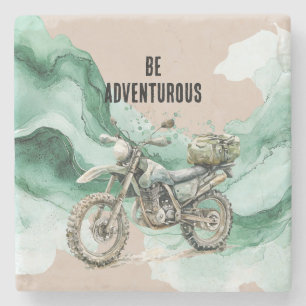 Dessous-de-verre En Pierre Aventure en moto Cream Green