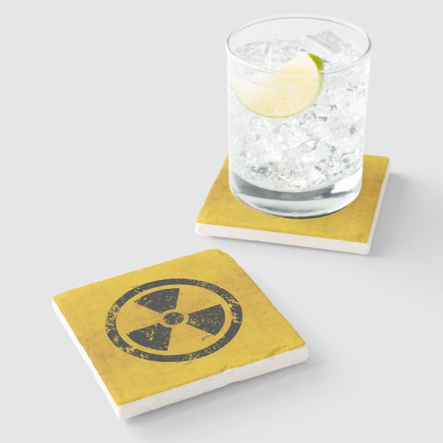 Dessous-de-verre En Pierre Avertissement de rayonnement de danger (Côté)