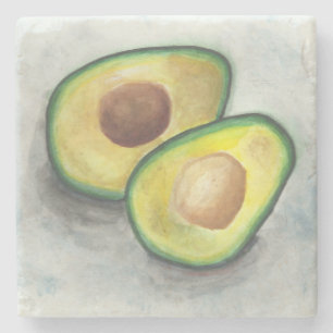 Dessous-de-verre En Pierre Avocado en aquarelle