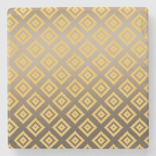 Dessous-de-verre En Pierre Aztèque tribal jaune d'or