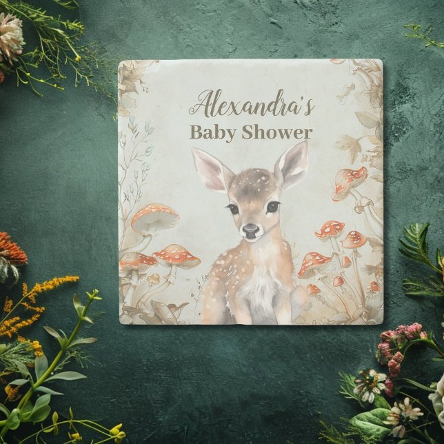 Dessous-de-verre En Pierre Baby shower Boho Woodland (Créateur téléchargé)