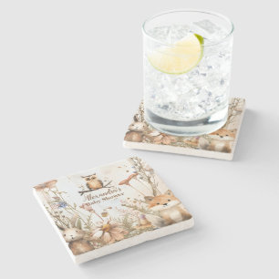 Dessous-de-verre En Pierre Baby shower des animaux forestiers