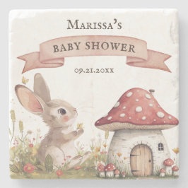 Dessous-de-verre En Pierre Baby shower rustique lapin