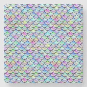 Dessous-de-verre En Pierre Balances de sirène à bulle arc-en-ciel tombée