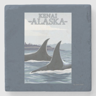 Dessous-de-verre En Pierre Baleines #1 - Kenai, Alaska d'orque
