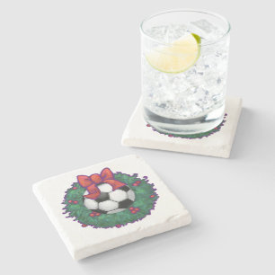 Dessous-de-verre En Pierre Balle de football Noël