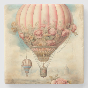Dessous-de-verre En Pierre Ballon à air chaud vintage Steampunk Rose Floral