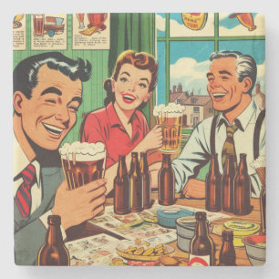 Dessous-de-verre En Pierre Bande dessinée Retro Bar