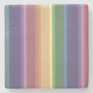 Dessous-de-verre En Pierre Bandes arc-en-ciel coupées